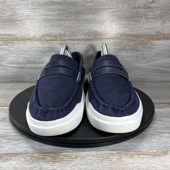 Cole Haan Women's Grandpro Rally Navy Blue Canvas Penny Loafers Size 11 B - Picture 2 of 8